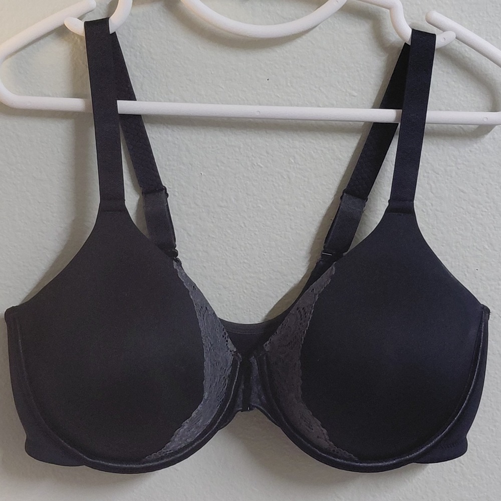 Vanity Fair Women's 38D Black Front Closure Underwire Bra Lace Full Coverage